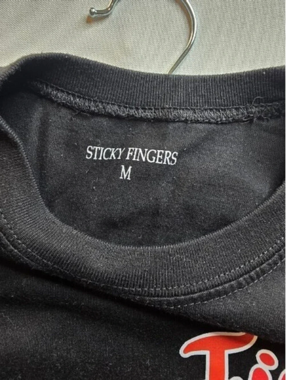 Sticky Fingers Black Graphic T-Shirt Medium